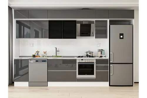 Alvinka 365X240 Cm Mutfak Dolabı, Mb E80S45S40 3 Antrasit Suntalam