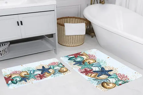 Rovigo Home Dijital Baskılı İkili Banyo Paspas Takımı, Rvg5237