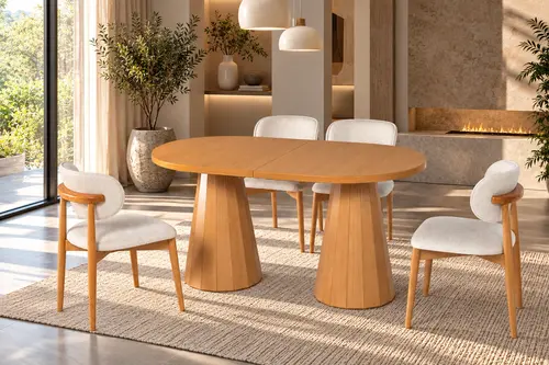 Bohem Masa, Umay Sandalye, Kayın, Natural, Fıçı Ayak, 160X90