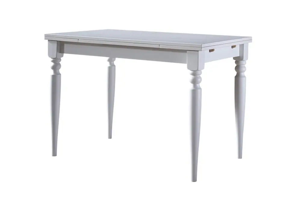 White Çizilmez Açılır Mutfak Masası, Beyaz, 70X110