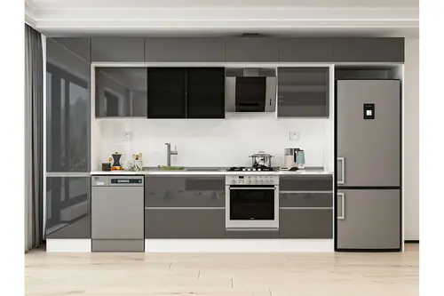 Alvinka 390X240 Cm Mutfak Dolabı, Mbb E80B50S60 3 Antrasit Suntalam