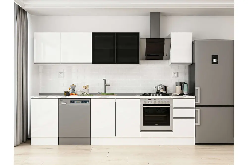 Alvinka 290X210 Cm Mutfak Dolabı, M E80S50S40 3 Beyaz Suntalam