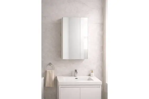 Alesta Tek Kapaklı Üst Aynalı Ülavabo Banyo Dolabı, 2 Bölmeli