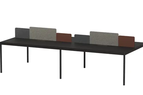 Less Dörtlü Çalışma Ofis Masası, Siyah, 280 Cm
