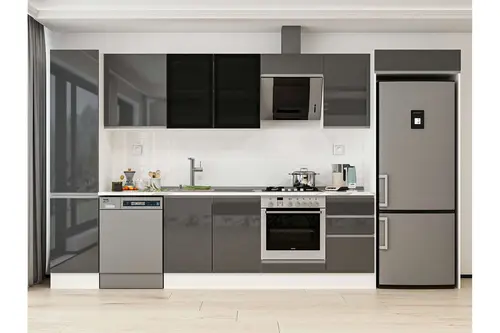 Alvinka 370X222 Cm Mutfak Dolabı, Mbb E80B45S45 3 Antrasit Suntalam
