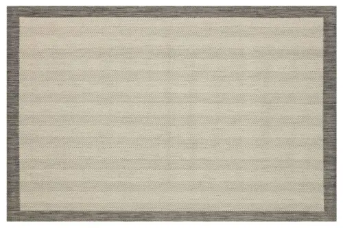 Lodz Bordürlü Sisal Hasır Dokulu Modern Halı, Gri, 80X150