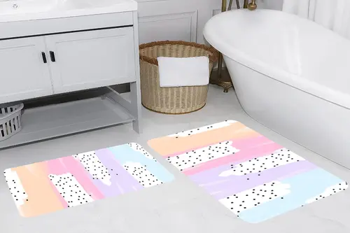Rovigo Home Dijital Baskılı İkili Banyo Paspas Takımı, Rvg5263
