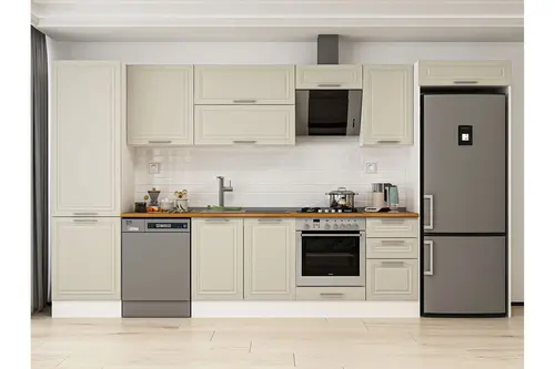 Alvinka 395X222 Cm Klasik Mebran Mutfak Dolabı, Mbb E90B60S45 2 Mebran Kumtaşı Suntalam