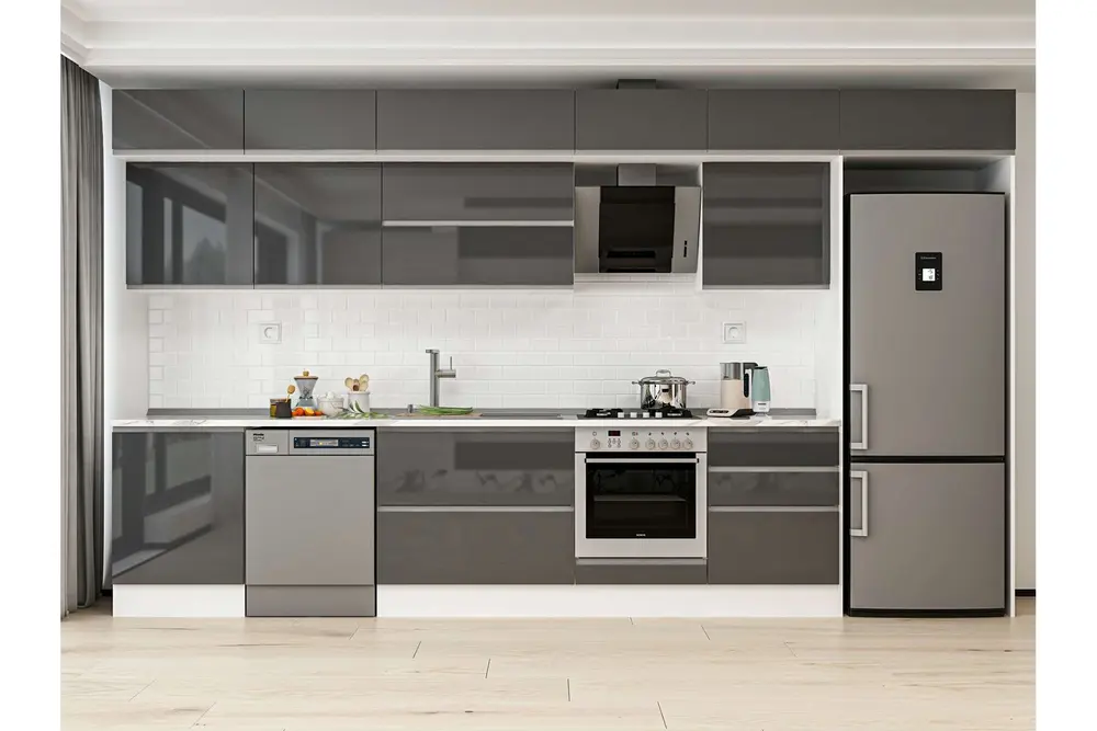 Alvinka 410X240 Cm Mutfak Dolabı, Mb E90S60S60 2 Antrasit Suntalam