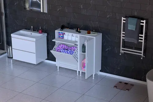 Yenice Banyo Dolabı, 3 Sepetli, 135 Cm