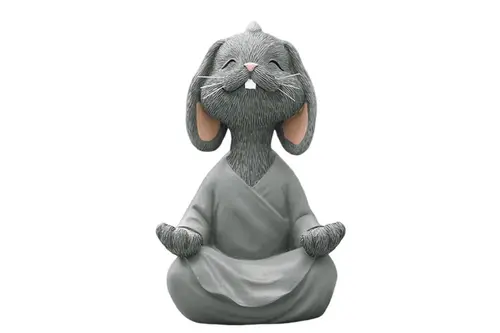 Yoga Yapan Tavşan Biblo, Gri