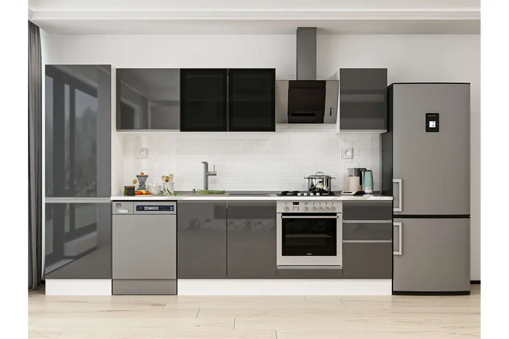 Alvinka 315X210 Cm Mutfak Dolabı, Mb E90B60S45 3 Antrasit Suntalam