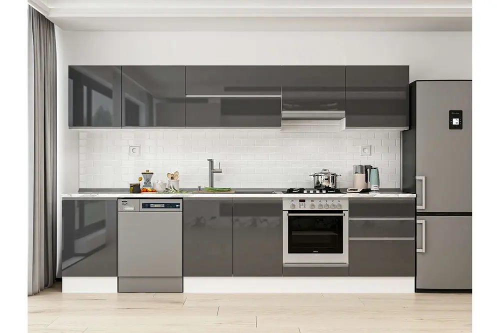 Alvinka 320X210 Cm Mutfak Dolabı, M E90S50S60 1 Antrasit Suntalam
