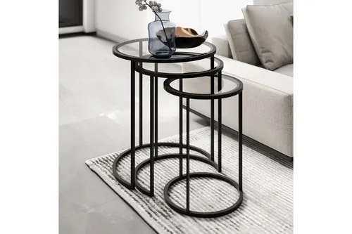 Marsah Home Zigon Takımı, Siyah, Şeffaf Cam