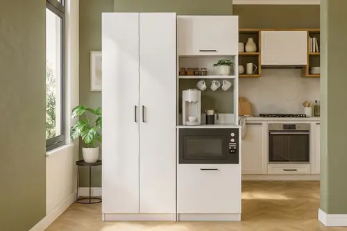 Tuco Çok Amaçlı Mutfak Dolabı, Beyaz, 3 Kapaklı 5 Raflı