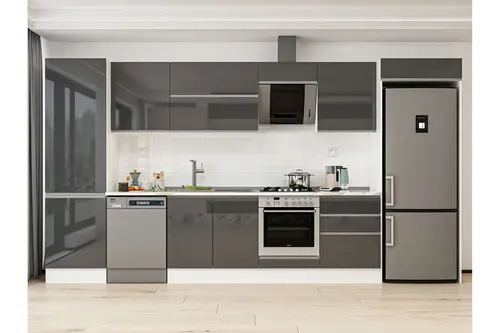 Alvinka 400X222 Cm Mutfak Dolabı, Mbb E80B60S60 2 Antrasit Suntalam