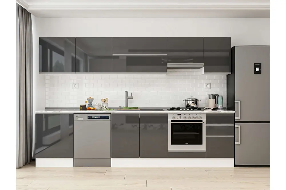 Alvinka 315X210 Cm Mutfak Dolabı, M E90S60S45 1 Antrasit Suntalam