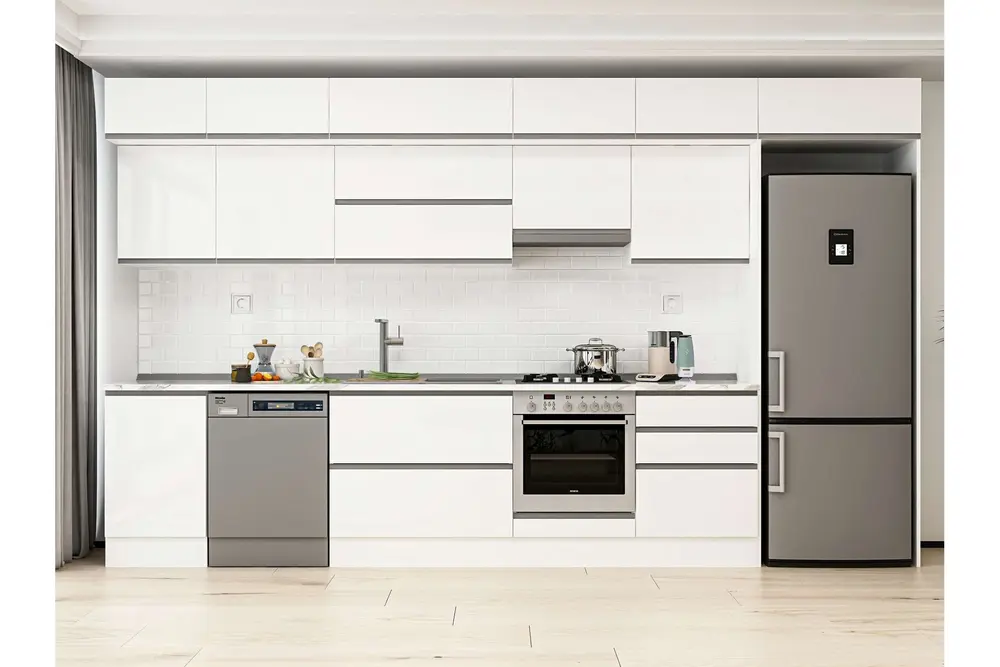 Alvinka 400X240 Cm Mutfak Dolabı, Mb E90S50S60 1 Beyaz Suntalam