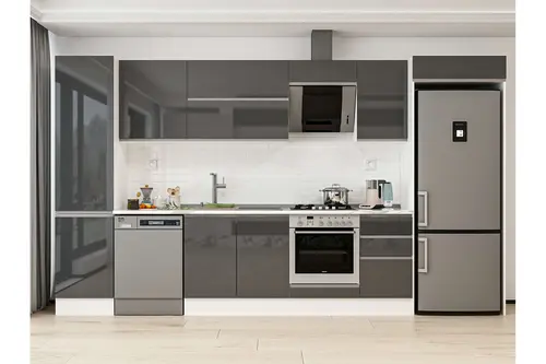 Alvinka 375X222 Cm Mutfak Dolabı, Mbb E80B50S45 2 Antrasit Suntalam