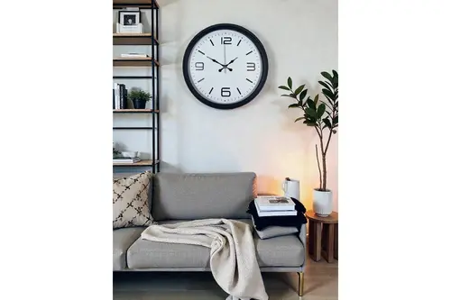 Sade & Şık Siyah Metal Dekoratif Duvar Saati 40 Cm