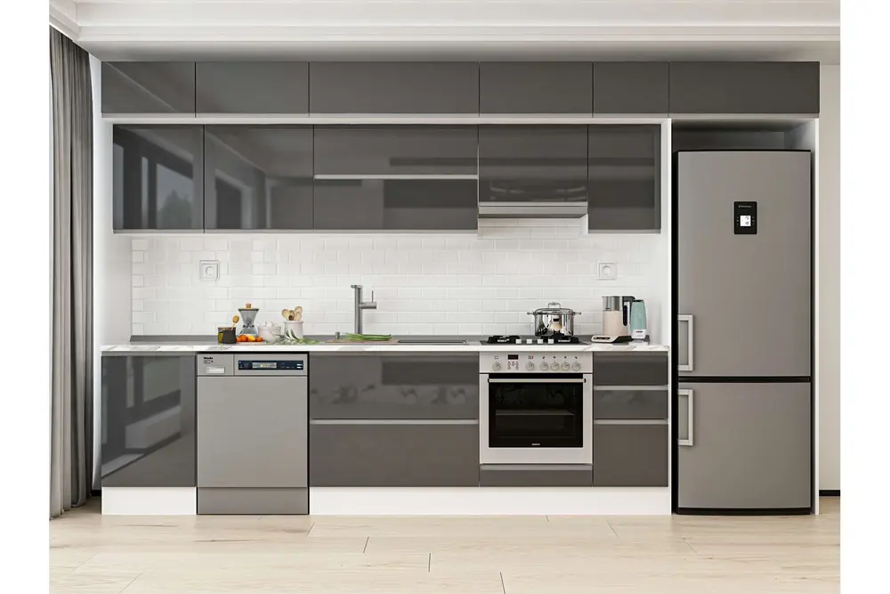 Alvinka 380X240 Cm Mutfak Dolabı, Mb E90S50S40 1 Antrasit Suntalam