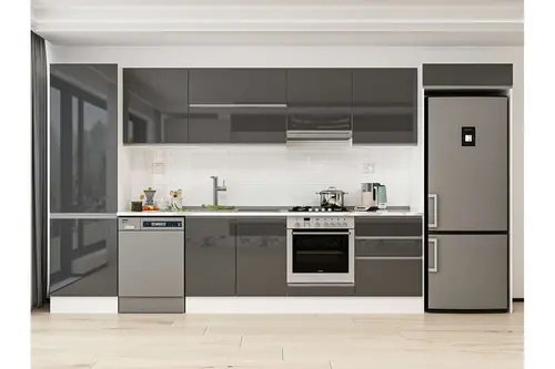 Alvinka 400X222 Cm Mutfak Dolabı, Mbb E80B60S60 1 Antrasit Suntalam