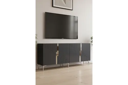 Evva Konsol Ve Tv Sehpası Antrasit Silver 180 Cm Ka1828As