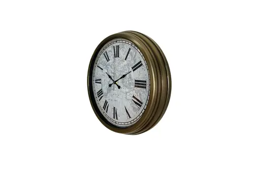 Antique World Eskitme Metal Duvar Saati 40 Cm