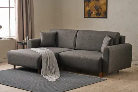 Mane Yataklı Köşe Koltuk, Antrasit, Sol Köşe