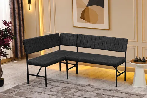 Melody Köşe Bench Takımı, Füme, 110X155 Cm