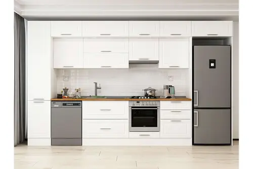 Alvinka 395X240 Cm Klasik Mebran Mutfak Dolabı, Mbb E90B45S60 1 Mebran Beyaz Suntalam