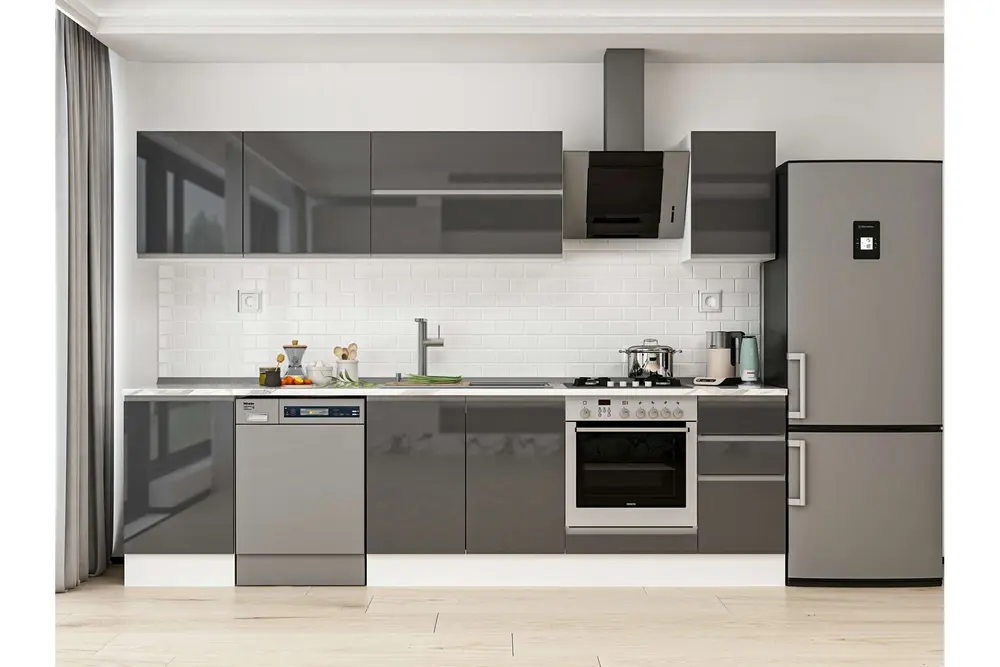 Alvinka 290X210 Cm Mutfak Dolabı, M E80S50S40 2 Antrasit Suntalam