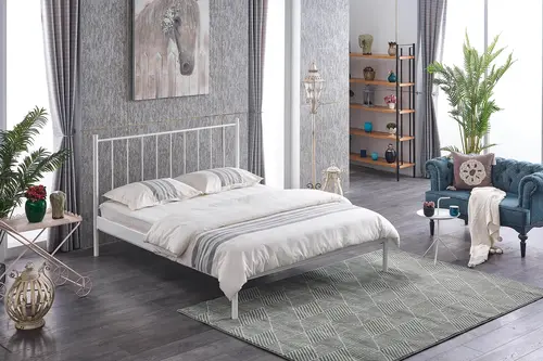Falez St Metal Karyola, Beyaz, 140X190