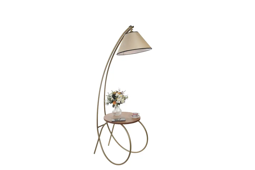Güler Eskitme Lambader Pramit Açık Hasır Abajurlu