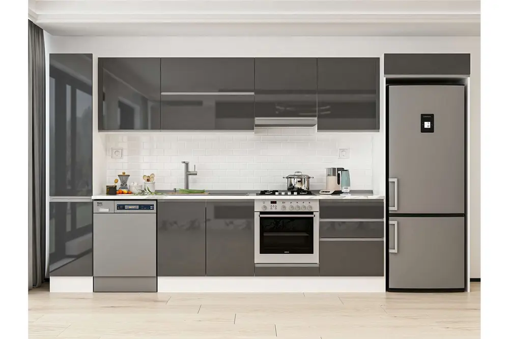 Alvinka 380X222 Cm Mutfak Dolabı, Mbb E80B40S60 1 Antrasit Suntalam