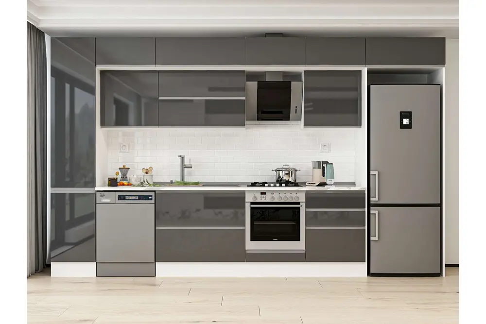 Alvinka 395X240 Cm Mutfak Dolabı, Mbb E90B45S60 2 Antrasit Suntalam
