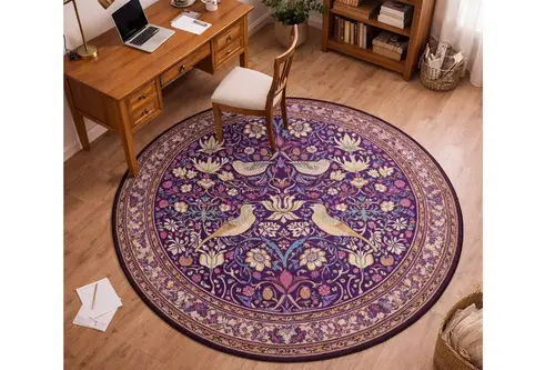 Mor Bülbül Dokuma Taban Halı, 603 Yng 80X80 Cm