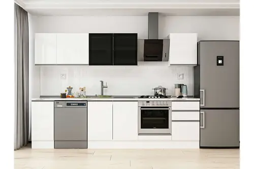 Alvinka 290X210 Cm Mutfak Dolabı, M E80S40S50 3 Beyaz Suntalam