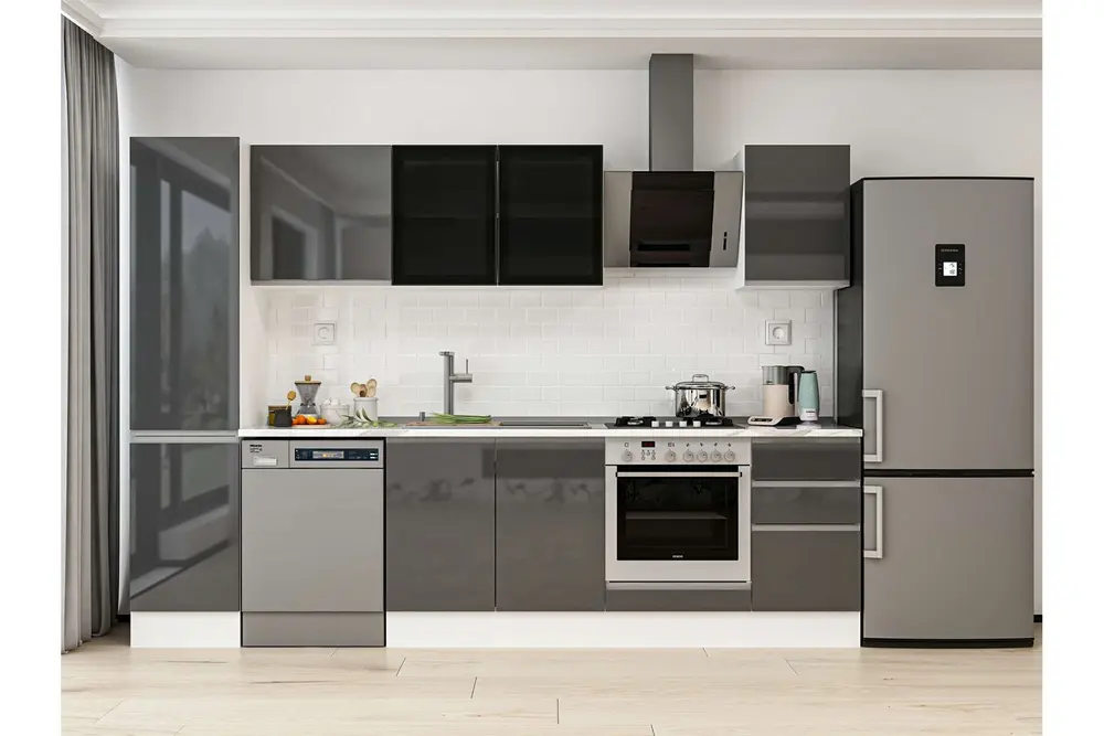 Alvinka 290X210 Cm Mutfak Dolabı, Mb E80B45S45 3 Antrasit Suntalam