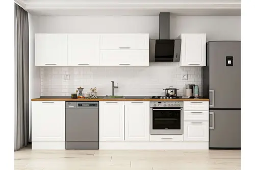 Alvinka 315X210 Cm Klasik Mebran Mutfak Dolabı, M E90S60S45 2 Mebran Beyaz Suntalam