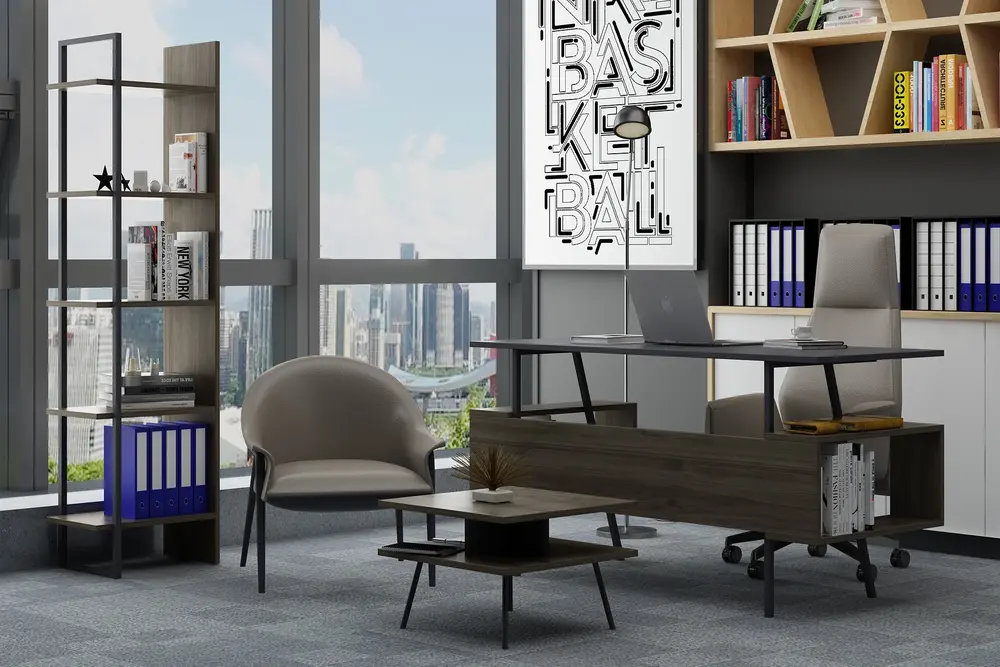 Lagomood İrony Poly Ofis Takımı, Antrasit Ceviz