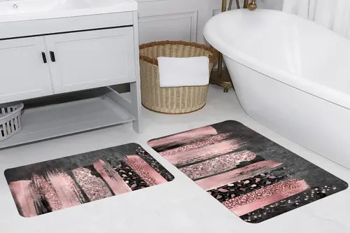 Rovigo Home Dijital Baskılı İkili Banyo Paspas Takımı, Rvg5241