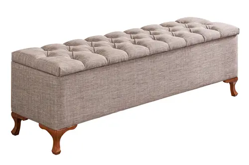 Luna Bench, Keten Bej, 90 Cm