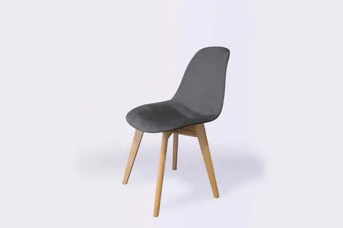 Woodesk Dallas Ağaç Ayaklı Sandalye, Antrasit Renk, 1 Adet