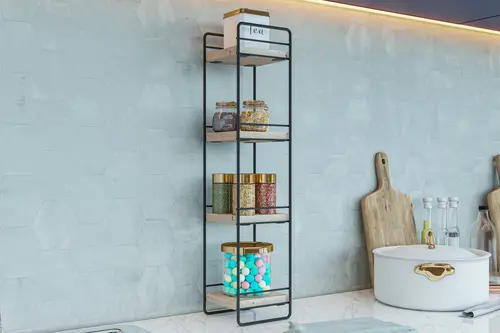 Bino Metal Mutfak Rafı Organizer, 4 Katlı, Siyah