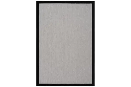 Fresco Soft Gri Siyah Yıkanabilir Halı A3936A, 60X100