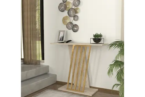 Gravity Traverten Desenli Gold Metal Dresuar