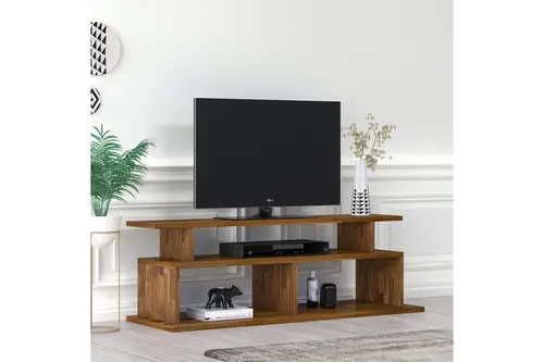 Woodface Ella Doğal Ahşap Tv Sehpası 120X40 Cm Ceviz Renk