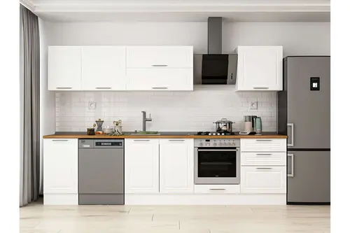 Alvinka 315X210 Cm Klasik Mebran Mutfak Dolabı, M E90S45S60 2 Mebran Beyaz Suntalam