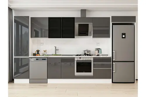 Alvinka 390X222 Cm Mutfak Dolabı, Mbb E80B50S60 3 Antrasit Suntalam